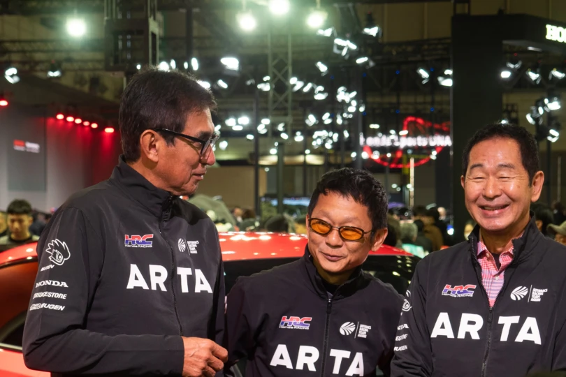 Aguri Suzuki (former F1 driver), unknown, Keichi Tsuchiya (the original Drift King) | Tokyo Auto Salon 2026