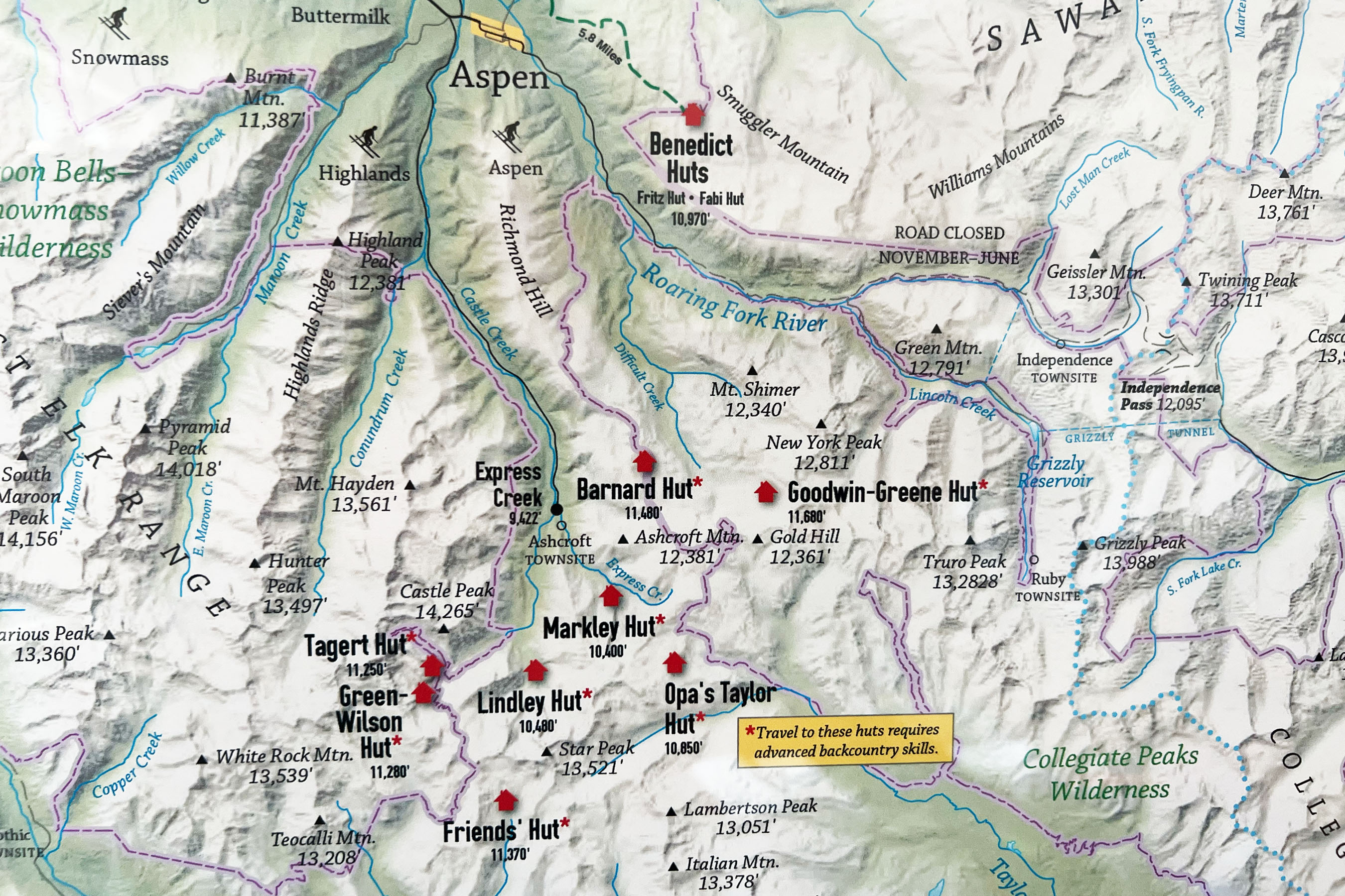 Map of Aspen hut system.