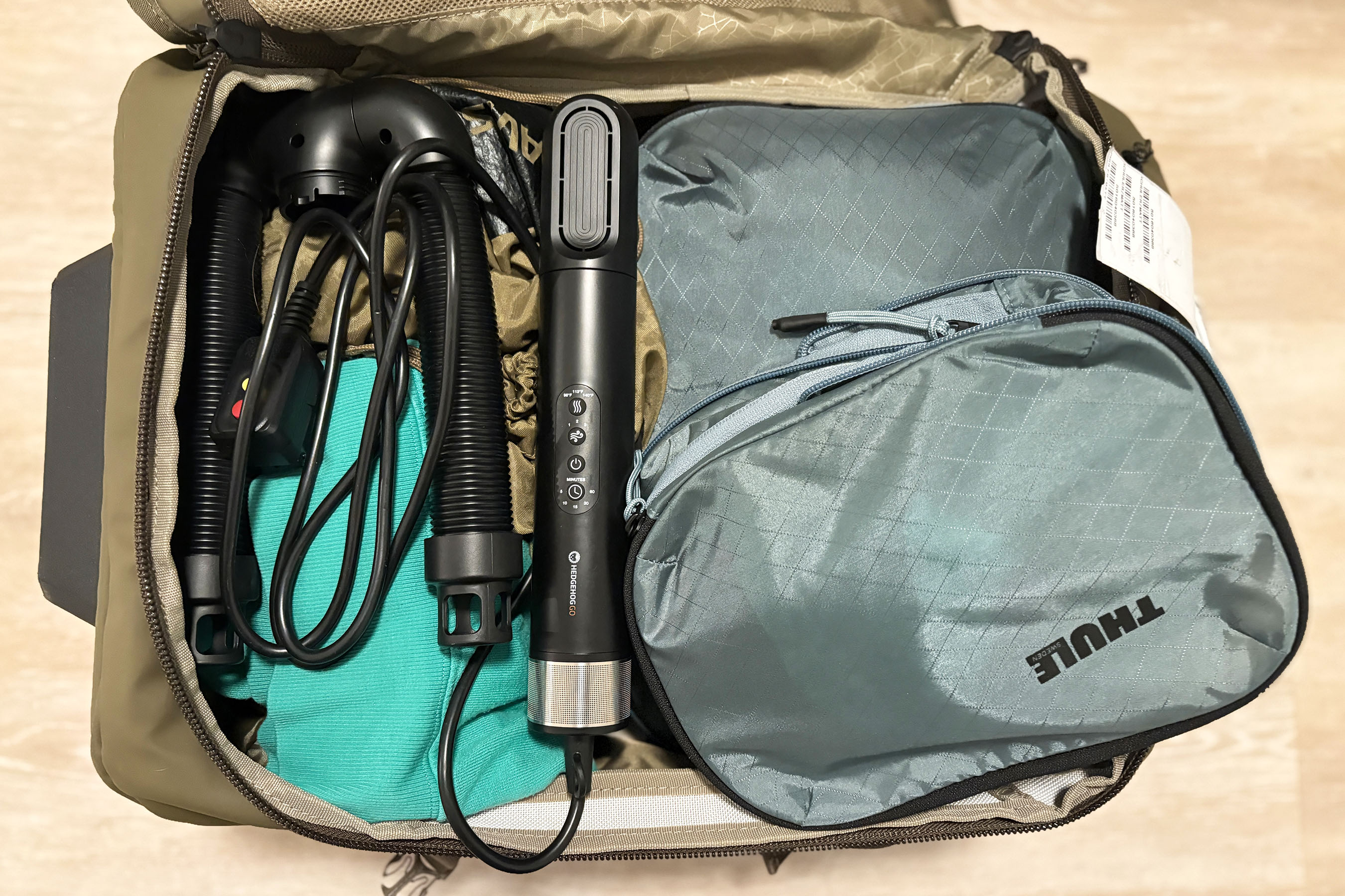 The Hedgehog GO in a suitcase.