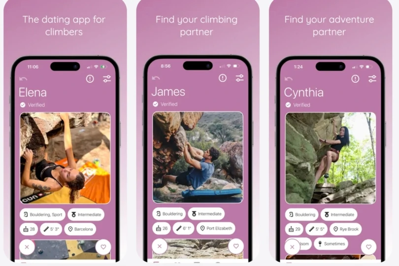 user screen of dating app