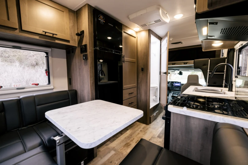 the interior from the back corner