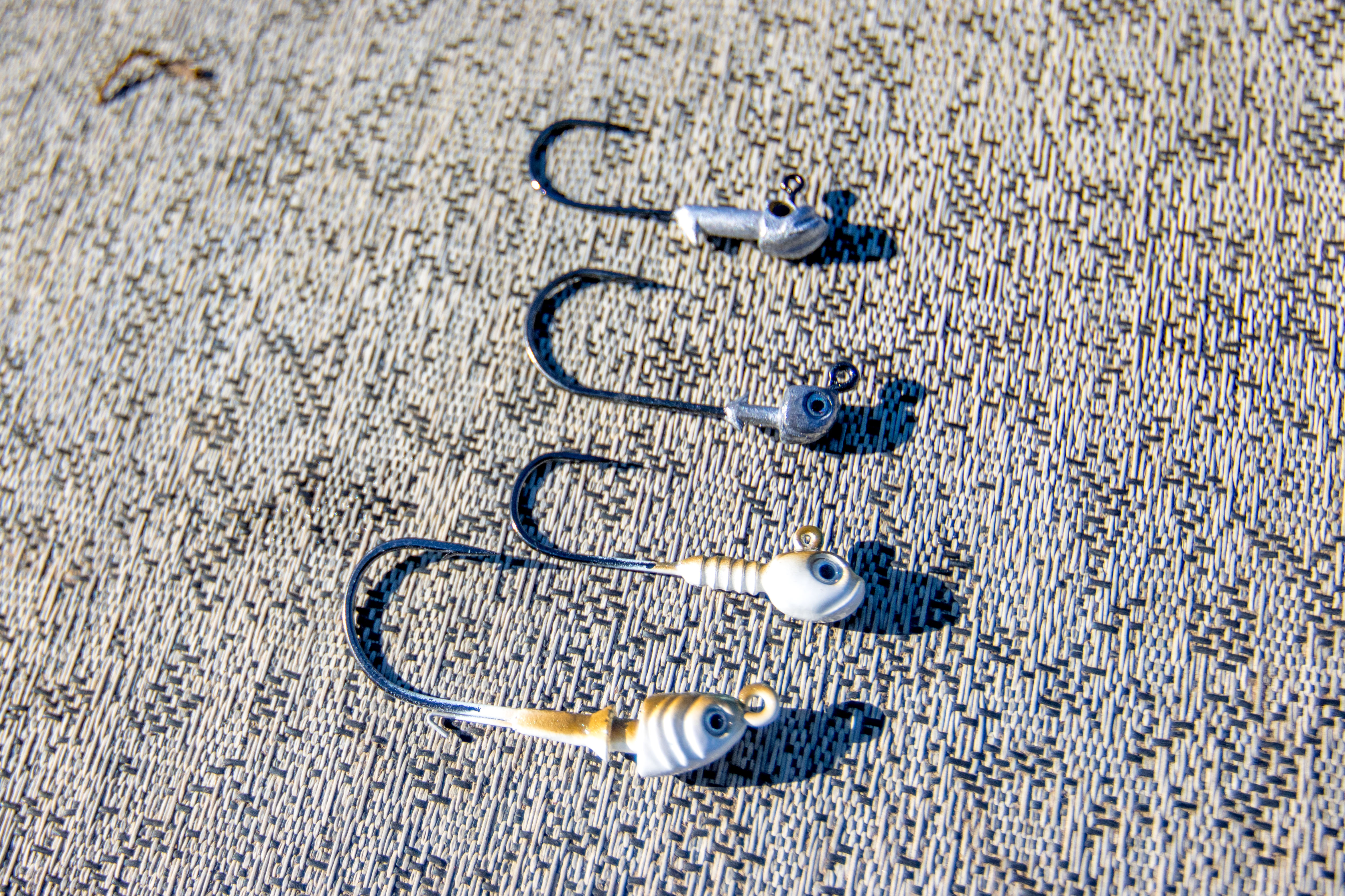 Four jig heads for A-rigs lined up.