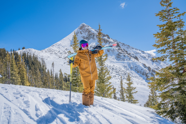 Senior Editor Morgan Tilton testing ski gear at Crested Butte Mountain Resort; (photo/Eric Phillips)