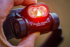 HM55R Renegade headlamp on red