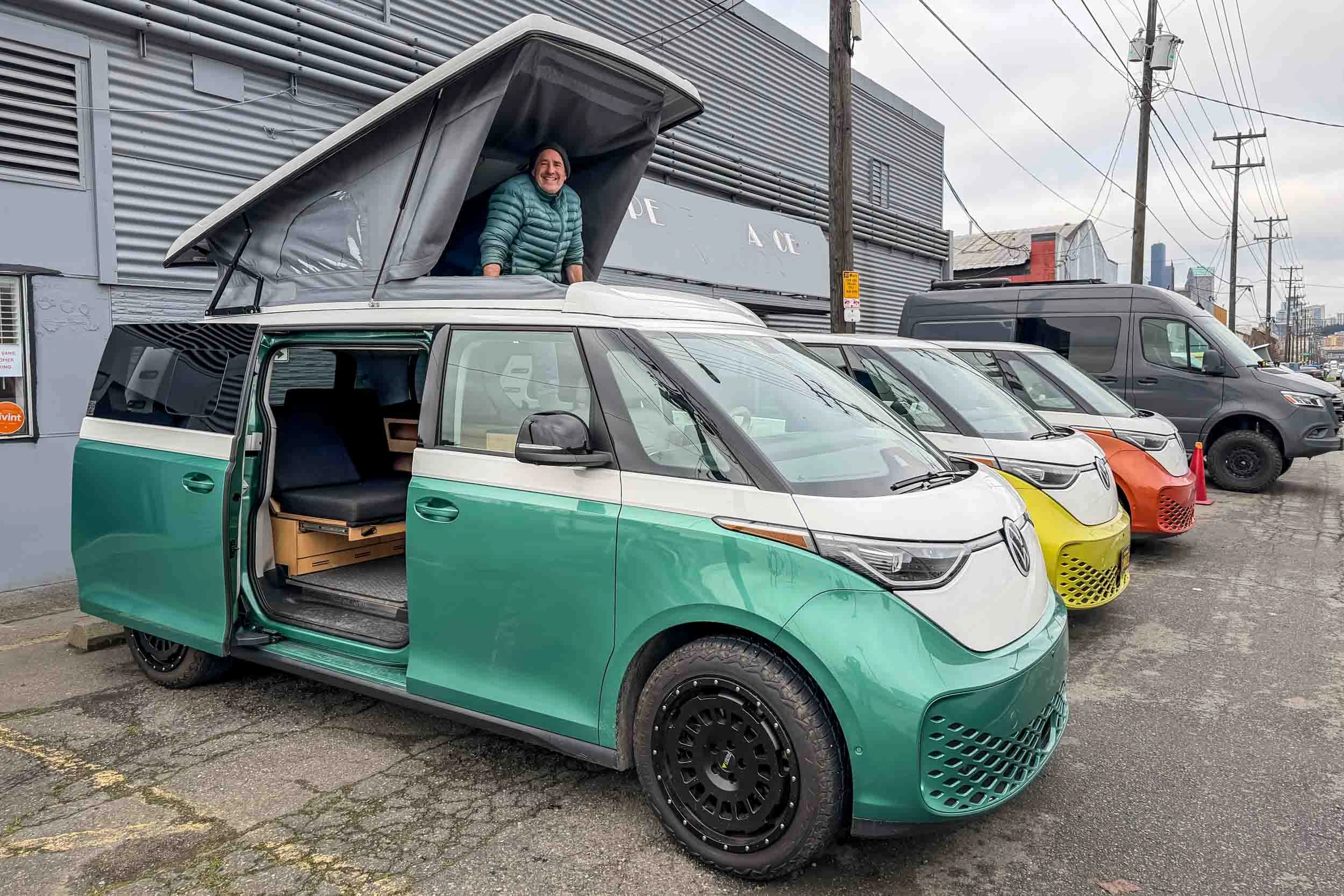 Peace Vans VW ID Buzz pop-top