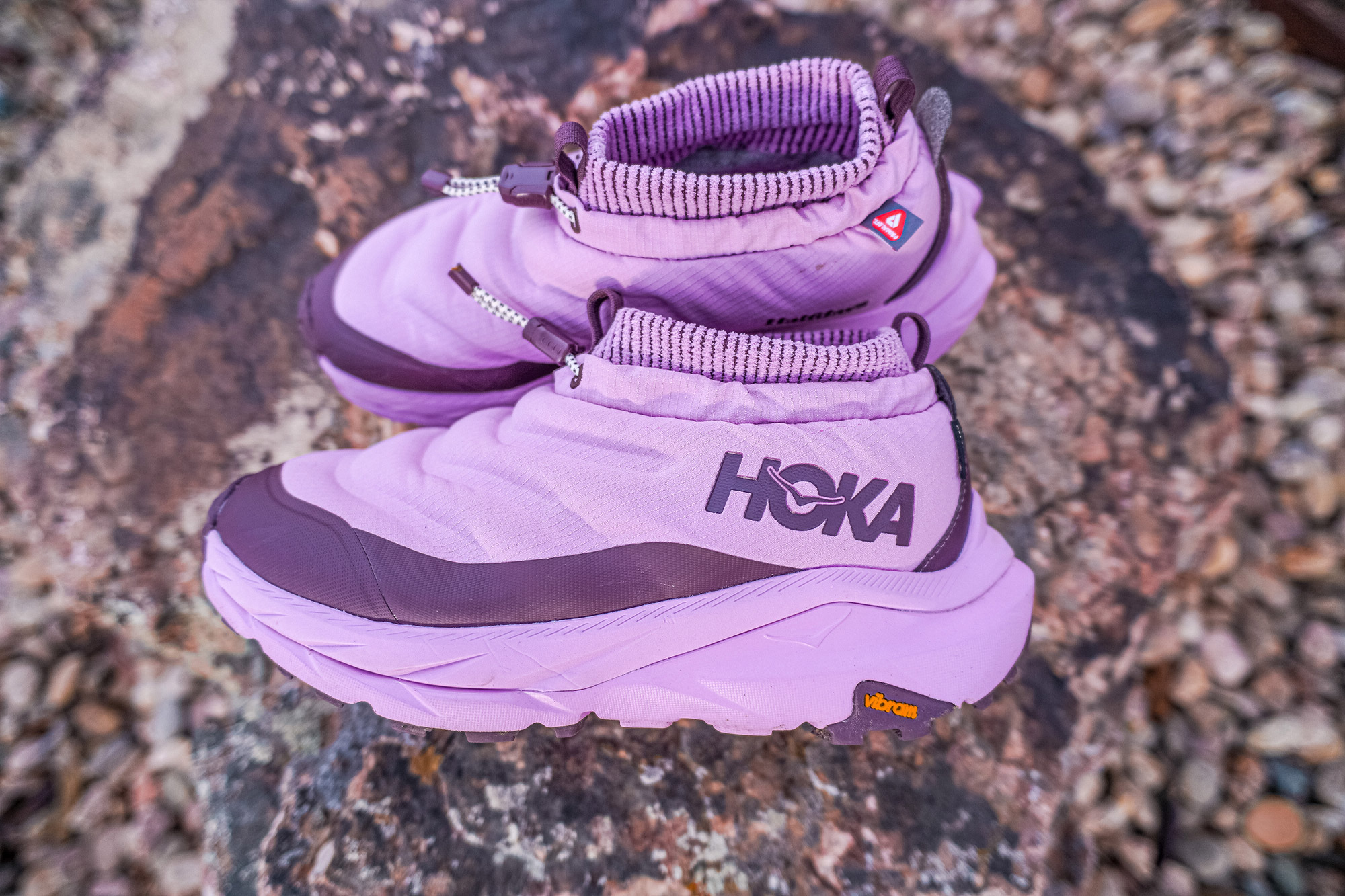 The frost moc boots are placed side by side, showing the profile and midsole shape