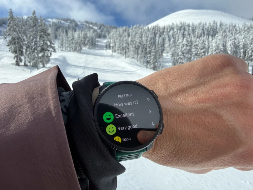 the author wears the vertical 2 while skiing in oregon