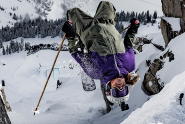 Piper Kunst queen of corbet's 2026 backflips into the couloir.