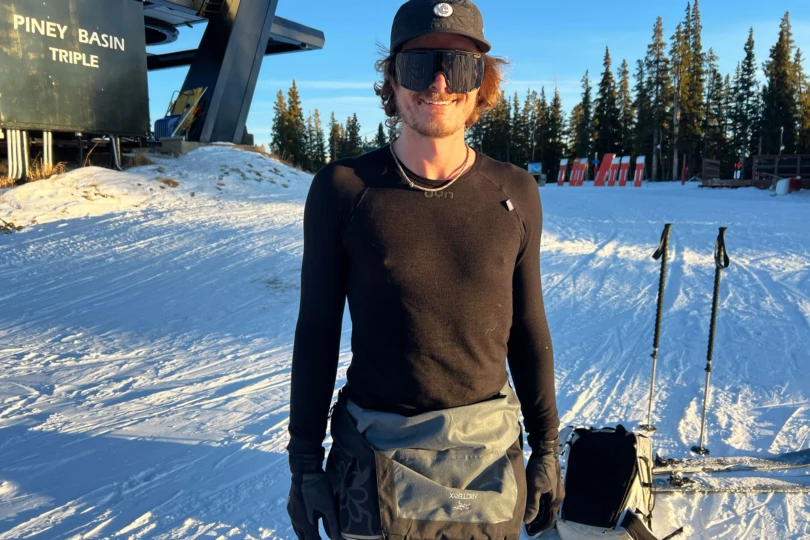 UYN base layers being worn by skier.