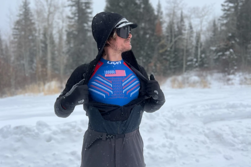UYN base layers being worn by skier.