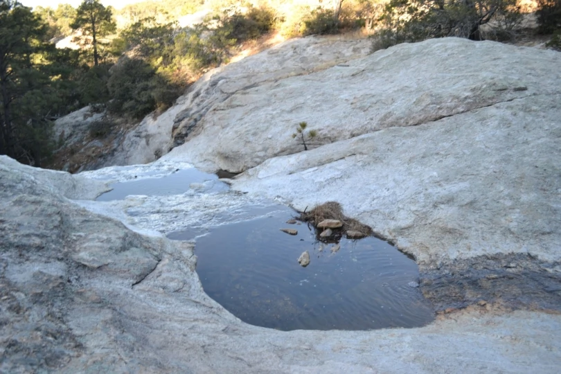 rocky outcrop with water