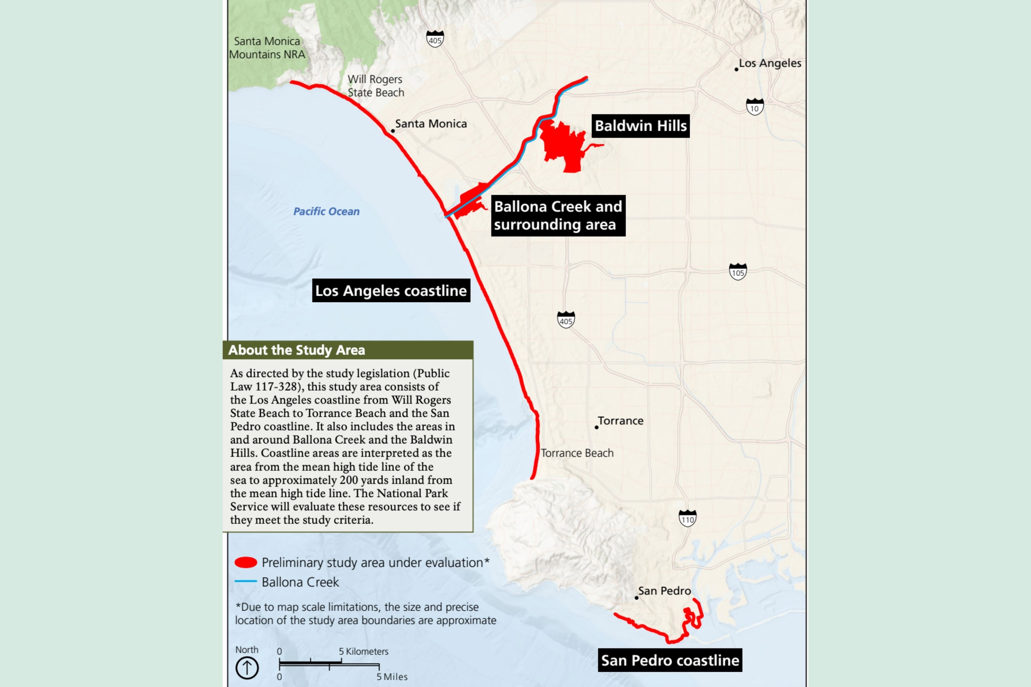 map showing possible national park in los angeles