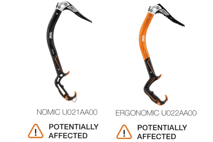 two ice axes being recalled