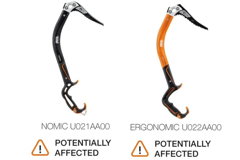 two ice axes being recalled