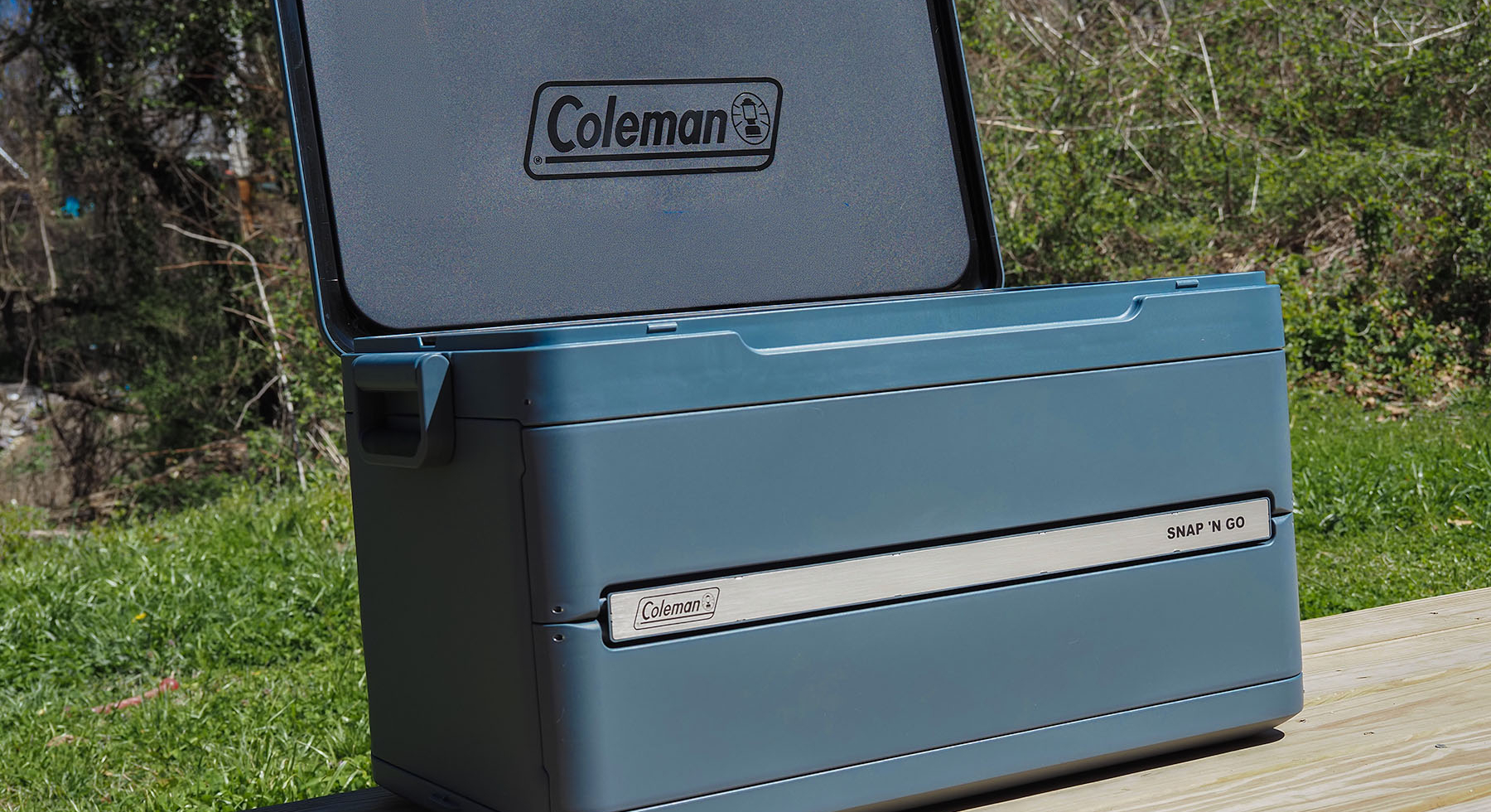 coleman snap n go cooler lid open