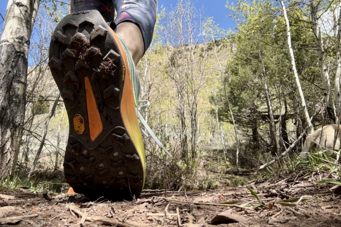 Saucony Peregrine 16 Trail Running Shoe close up of traction