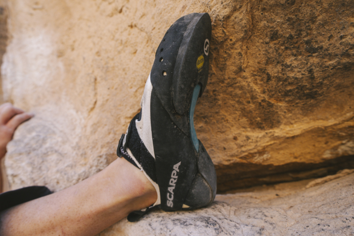 Scarpa Drago LV Climbing Shoes being tested