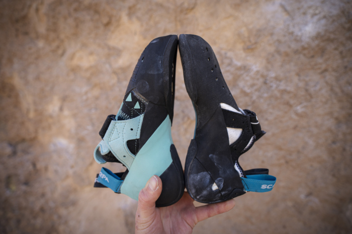 Scarpa Drago LV Climbing Shoes being tested