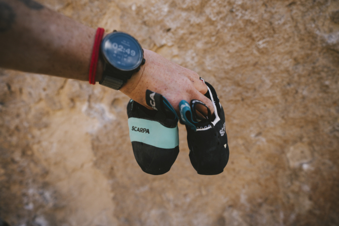 Scarpa Drago LV Climbing Shoes being tested