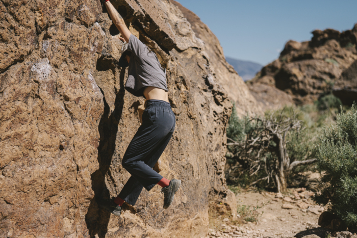 Black Diamond Sequence Pants being tested