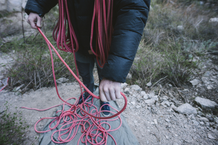 Testing the Petzl Arial; (photo/Miya Tsudome)
