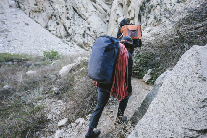 Testing the Petzl Arial; (photo/Miya Tsudome)