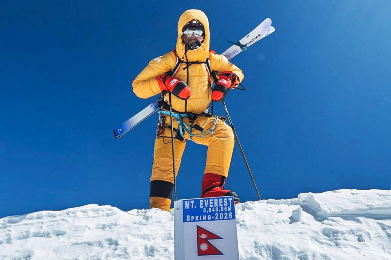 Bartek Ziemski on Everest's summit.