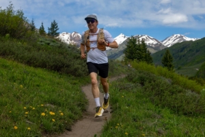 Sean McCoy running in the Kiprun Kipsummit Max in Crested Butte