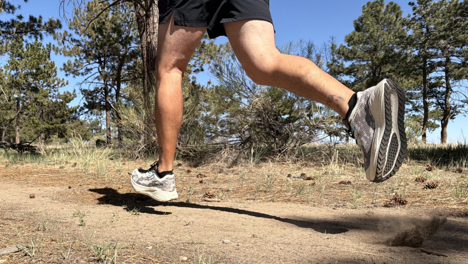a runner in Salomon Aero Glide 4 GRVL
