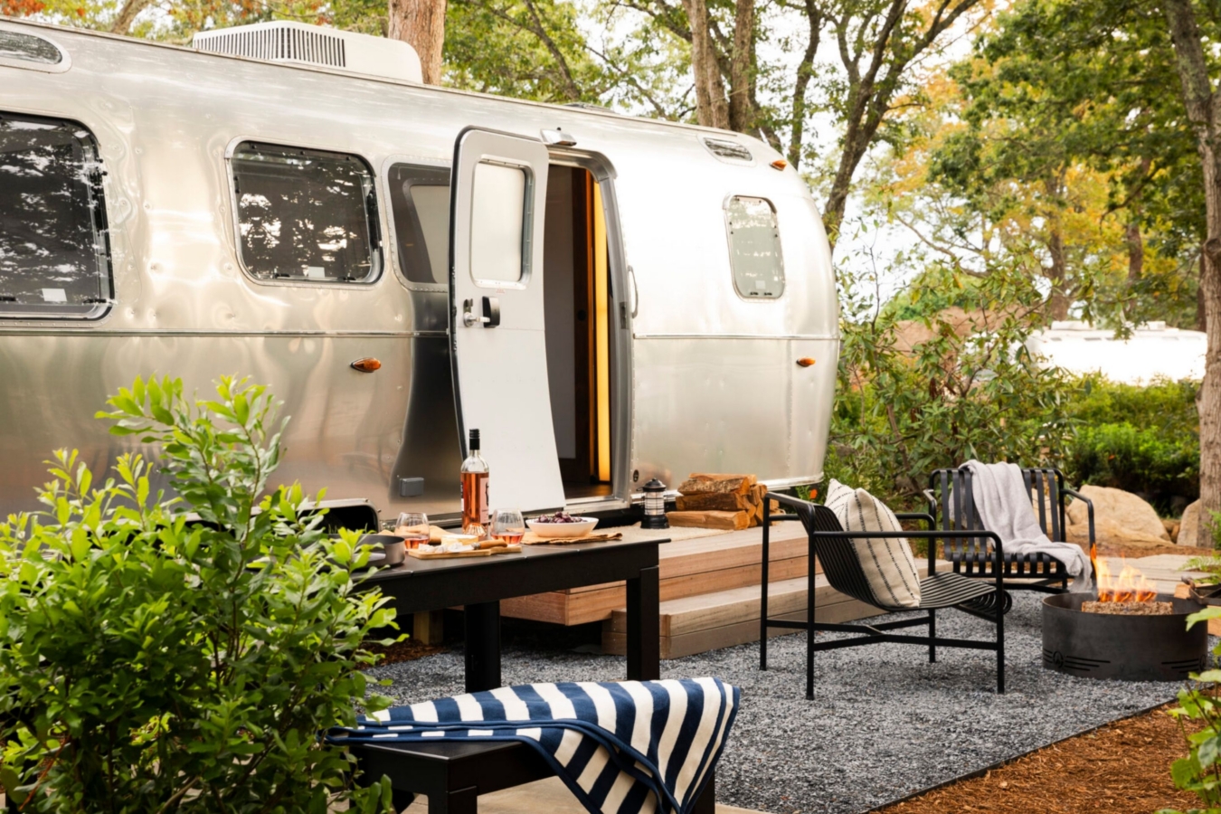 airstream trailer with patio
