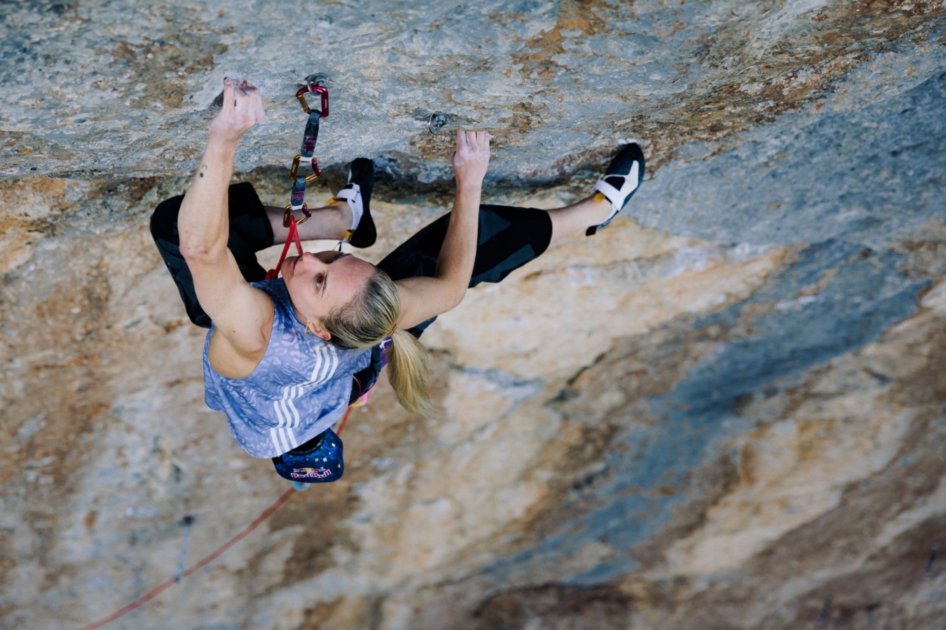 climber on wall from above
