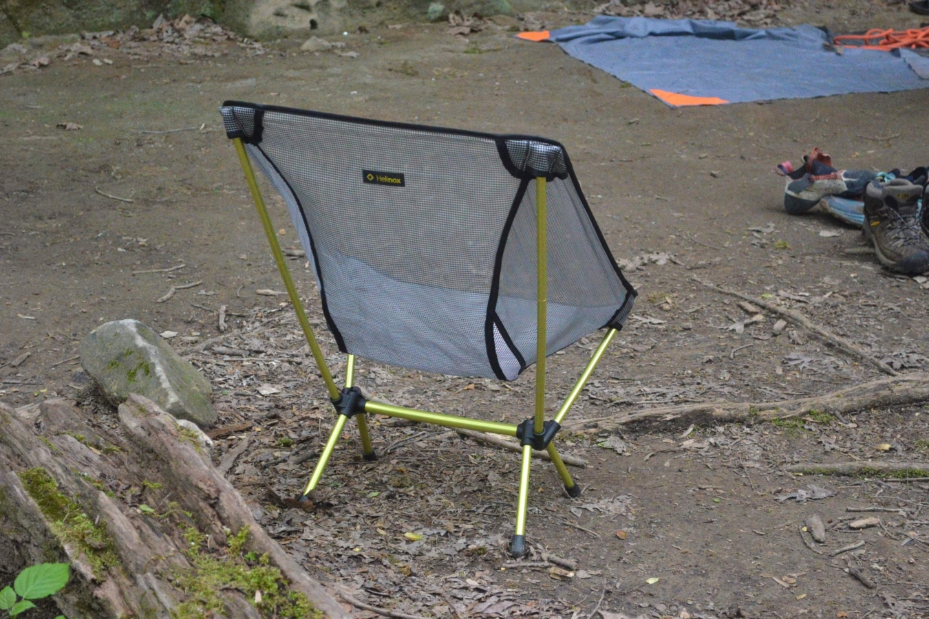 chair set up at a camp
