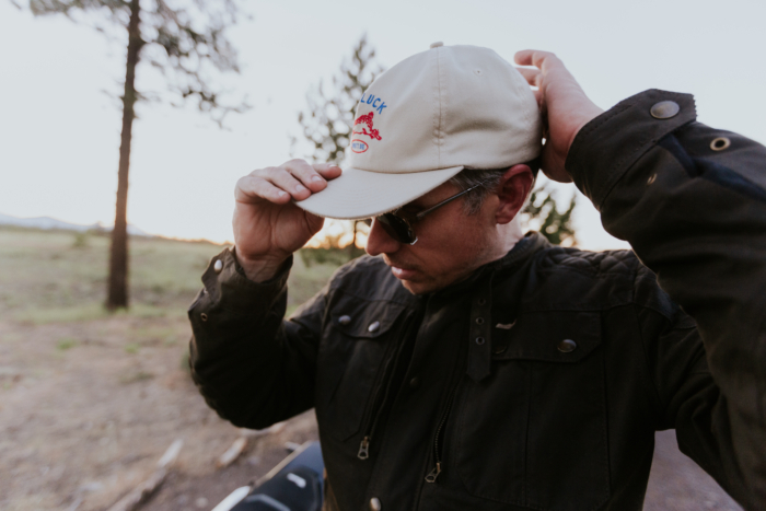 Rider Sean Galaway testing motorcycle jackets; photo credit Josh Wray