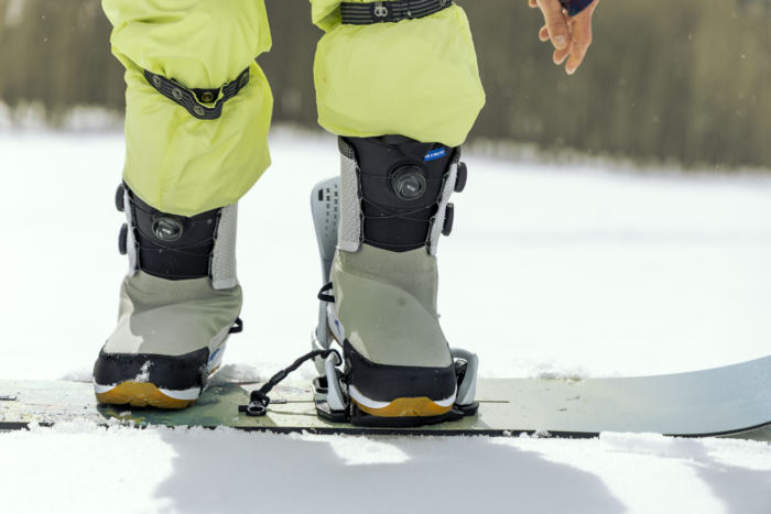 boot stepping into Burton Step On system