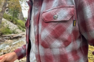 Photo of Devium Boca Flannel pocket and label