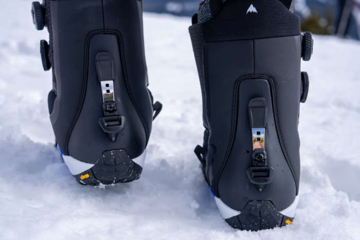 heel clip on snowboard boot for step on