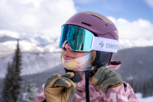 Morgan Tilton testing the Smith Vantage 2 MIPS on a blizzard-ridden day at Vail Resorts; (photo/Jason Hummel)