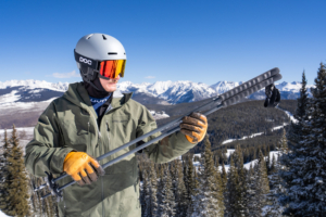 skier holding ski poles