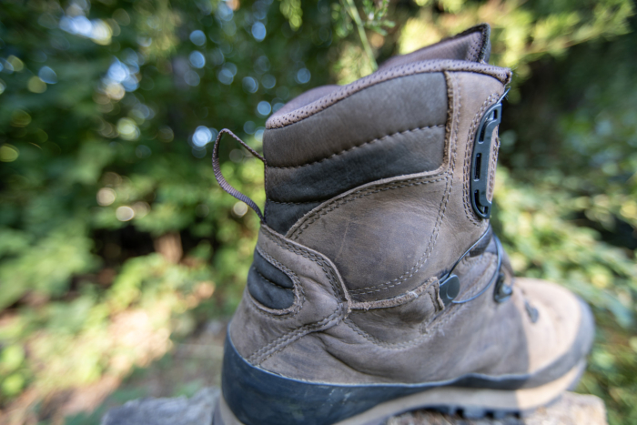 The upper portion of a hunting boot.
