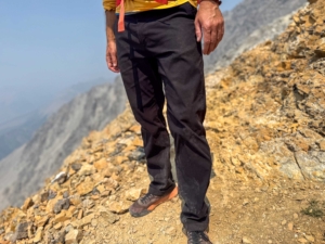 UNIONBAY Rainier Travel Tech Chino on a mountain.