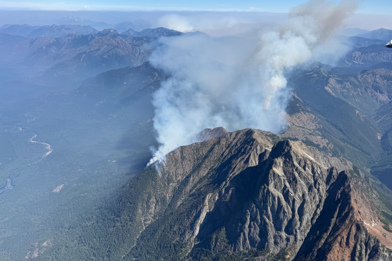 smoke from fire on mountain