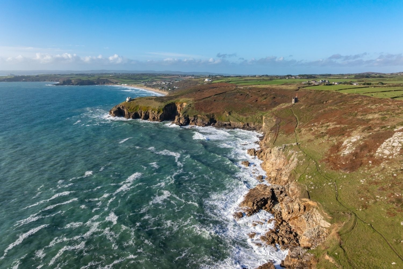 ocean and green coastline