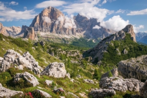 landscape of high mountains