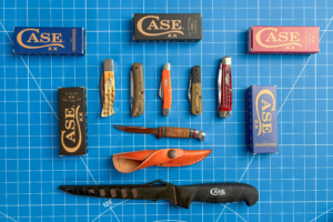 Seven Case knives and boxes