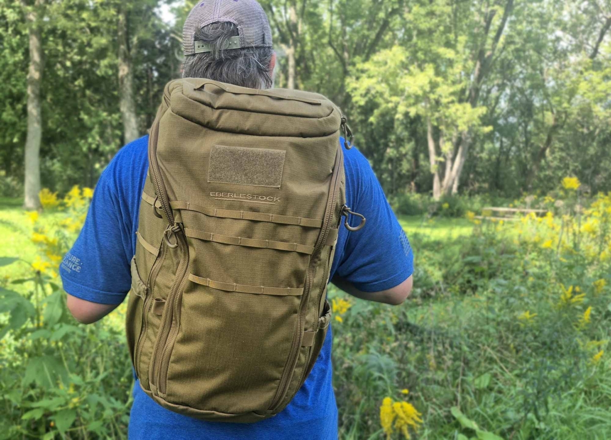 man wearing Switchblade Eberlestock pack