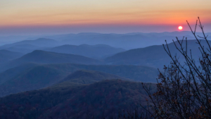 Sunset,From,The,Summit,Of,Blood,Mountain,In,Georgia