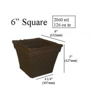 CowPots 6" Square Case 54 Pots - Biodegradable