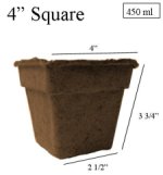 CowPots 4" Square Individual - Biodegradable