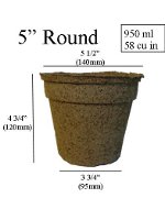 CowPots 5" Round Case 66 Pots - Biodegradable