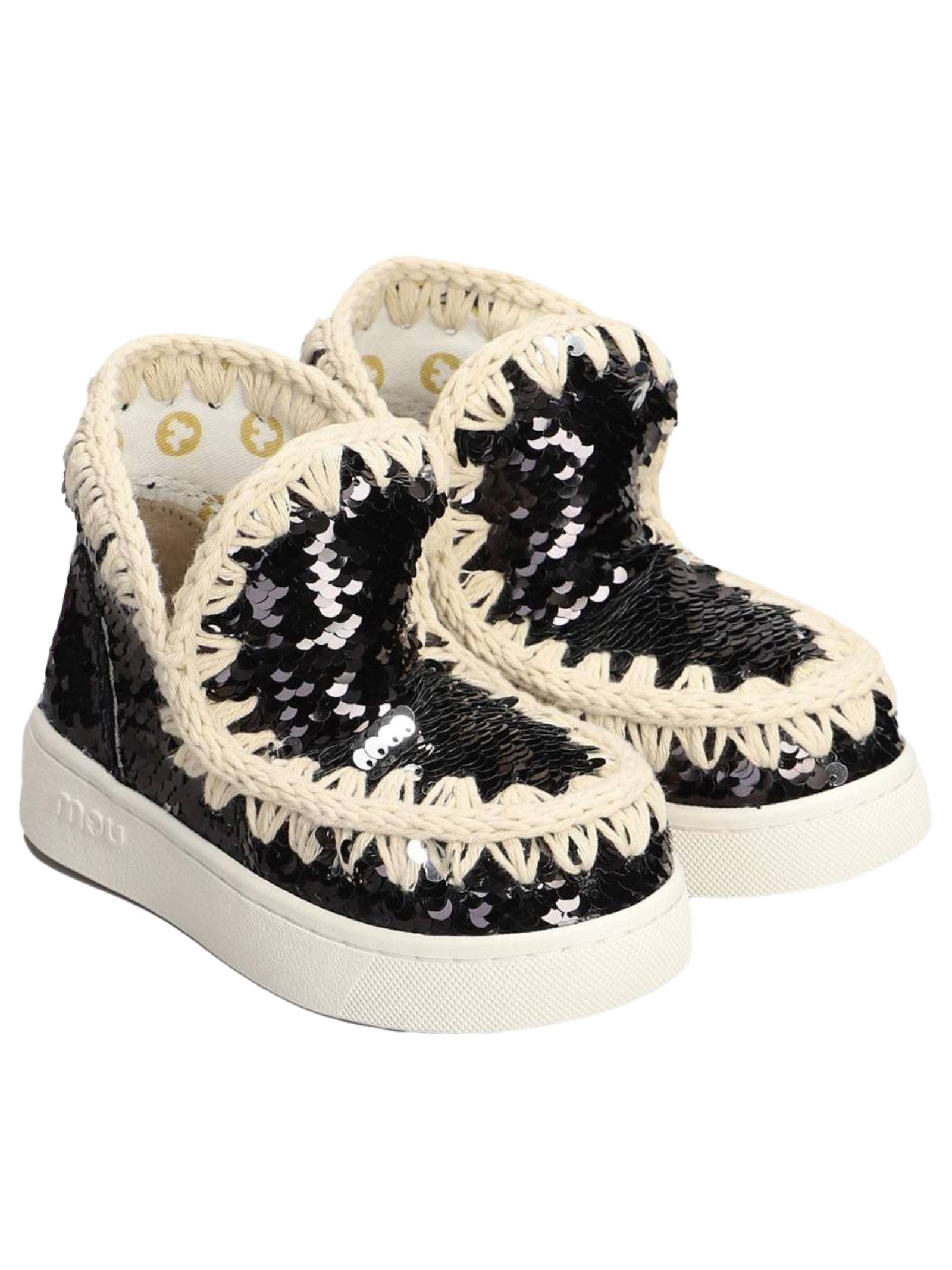 Mou Estive Paillettes Nere Scarpe Eskimo Bambina Nero Paillettes